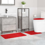 Set di tappetini antiscivolo per il bagno 3 pcs Rosso PP