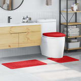 Set di tappetini antiscivolo per il bagno 3 pcs Rosso PP