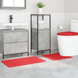 Set di tappetini antiscivolo per il bagno 3 pcs Rosso PP