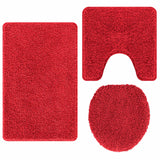 Set di tappetini antiscivolo per il bagno 3 pcs Rosso PP