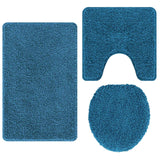 Set di tappetini antiscivolo per il bagno 3 pcs Blu PP