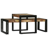 Tavolino da salotto 2 pcs Multicolore legno massello di riciclo