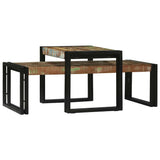 Tavolino da salotto 2 pcs Multicolore legno massello di riciclo