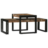 Tavolino da salotto 2 pcs Multicolore legno massello di riciclo