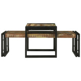 Tavolino da salotto 2 pcs Multicolore legno massello di riciclo