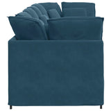 Divano Modulare con Cuscini in Velluto Blu