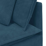 Divano Modulare con Cuscini in Velluto Blu