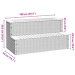 Bordo per Vasca Idromassaggio Grigio Polyrattan&Massello Acacia