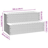 Bordo per Vasca Idromassaggio Grigio Polyrattan&Massello Acacia