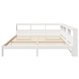 Letto Libreria senza Materasso Bianco 200x200 cm Legno di Pino