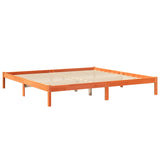 Letto Libreria senza Materasso Marrone Cera 180x200 cm in Pino