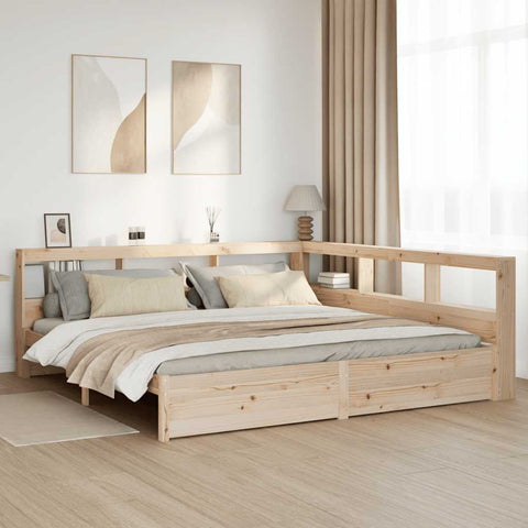 Letto Libreria senza Materasso 180x200 cm in Legno di Pino