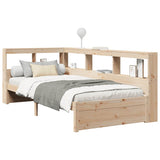 Letto Libreria senza Materasso 90x190 cm Legno Massello Pino