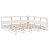 Letto Libreria senza Materasso Bianco 200x200 cm Legno di Pino