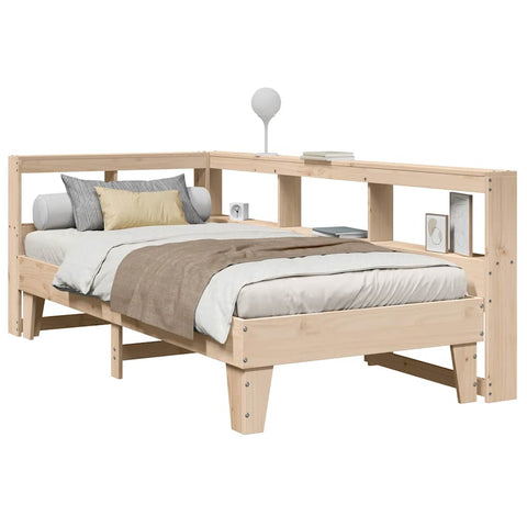 Letto Libreria senza Materasso 90x190 cm Legno Massello Pino