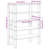 Scarpiera Legno Vecchio 61x32x87,5 cm in Truciolato