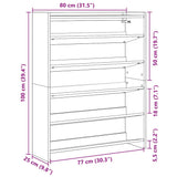 Scarpiera Grigio Sonoma 80x25x100 cm in Legno truciolato