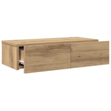 Scaffale a Parete con Cassetti Rovere 60x26,5x15 cm Truciolato