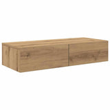 Scaffale a Parete con Cassetti Rovere 80x33x17 cm in Truciolato