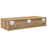 Scaffale a Parete con Cassetti Rovere 80x33x17 cm in Truciolato