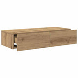 Scaffale a Parete con Cassetti Rovere 80x33x17 cm in Truciolato