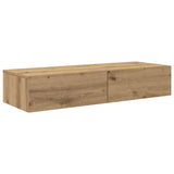 Scaffale a Parete con Cassetti Rovere 100x36x19cm in Truciolato