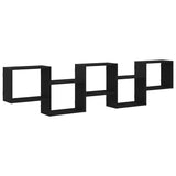 Mensola a Cubo da Parete 5 Scomparti Legno truciolato Nero