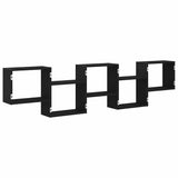 Mensola a Cubo da Parete 5 Scomparti Legno truciolato Nero