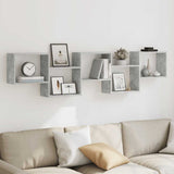 Mensola a Cubo da Parete 5 Scomparti Truciolato Grigio Cemento