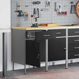 Mobile da lavoro 2 pcs Nero e Grigio 100 x 55 x 85 cm