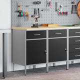 Mobile da lavoro 2 pcs Nero e Grigio 100 x 55 x 85 cm