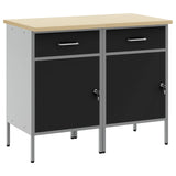 Mobile da lavoro 2 pcs Nero e Grigio 100 x 55 x 85 cm