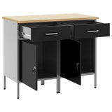 Mobile da lavoro 2 pcs Nero e Grigio 100 x 55 x 85 cm