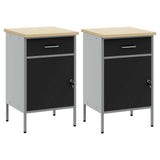 Mobile da lavoro 2 pcs Nero e Grigio 100 x 55 x 85 cm