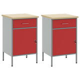 Mobile da lavoro 2 pcs Rosso e Grigio 100 x 55 x 85 cm