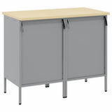 Mobile da lavoro 2 pcs Rosso e Grigio 100 x 55 x 85 cm