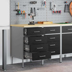 Mobile da lavoro 2 pcs Nero e Grigio 100 x 55 x 85 cm