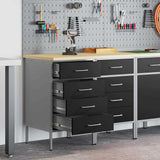 Mobile da lavoro 2 pcs Nero e Grigio 100 x 55 x 85 cm