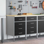 Mobile da lavoro 2 pcs Nero e Grigio 100 x 55 x 85 cm