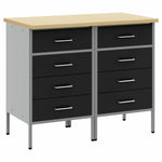 Mobile da lavoro 2 pcs Nero e Grigio 100 x 55 x 85 cm