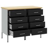 Mobile da lavoro 2 pcs Nero e Grigio 100 x 55 x 85 cm