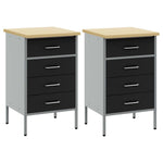 Mobile da lavoro 2 pcs Nero e Grigio 100 x 55 x 85 cm