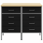 Mobile da lavoro 2 pcs Nero e Grigio 100 x 55 x 85 cm