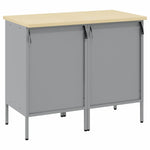 Mobile da lavoro 2 pcs Rosso e Grigio 100 x 55 x 85 cm