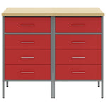Mobile da lavoro 2 pcs Rosso e Grigio 100 x 55 x 85 cm