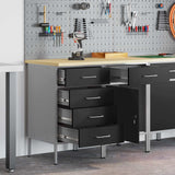 Mobile da lavoro 2 pcs Nero e Grigio 100 x 55 x 85 cm