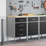 Mobile da lavoro 2 pcs Nero e Grigio 100 x 55 x 85 cm
