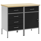 Mobile da lavoro 2 pcs Nero e Grigio 100 x 55 x 85 cm