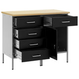 Mobile da lavoro 2 pcs Nero e Grigio 100 x 55 x 85 cm