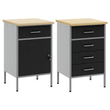 Mobile da lavoro 2 pcs Nero e Grigio 100 x 55 x 85 cm